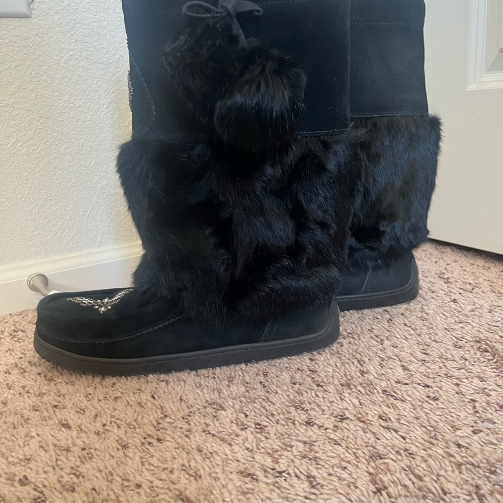 Manitobah Mukluks Waterproof Real Rabbit Fur Women’s 10 - Picture 3 of 8